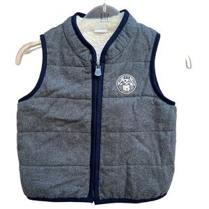 BABY GAP Fashion Vest Reversible Charcoal and Sherpa Size 12-18